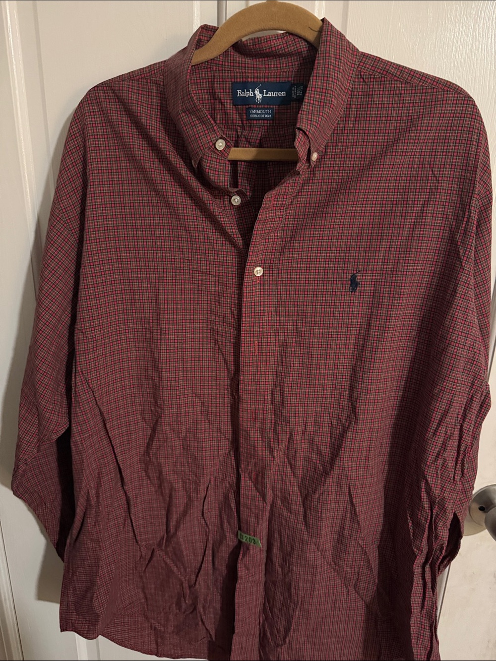 Ralph Lauren Men’s Burgundy Plaid Button-Down Shirt